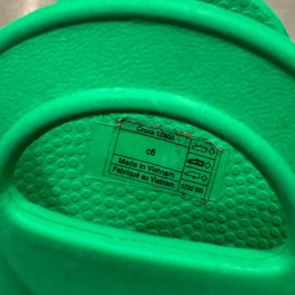 Crocs Toddler Rain Boots 6C Green Handle It Waterproof Outdoor
